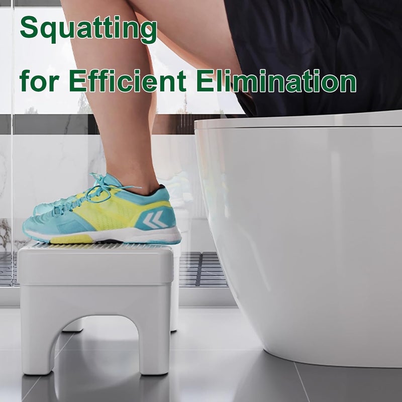 Kzeirm Toilet Stool Poop Stool for Squatting Posture, Portable Plastic Potty Stool for Adults & Kids, Non-Slip Bathroom Step with Patented Design, Ergonomic Toilet Stool Squat Adult - Image 2