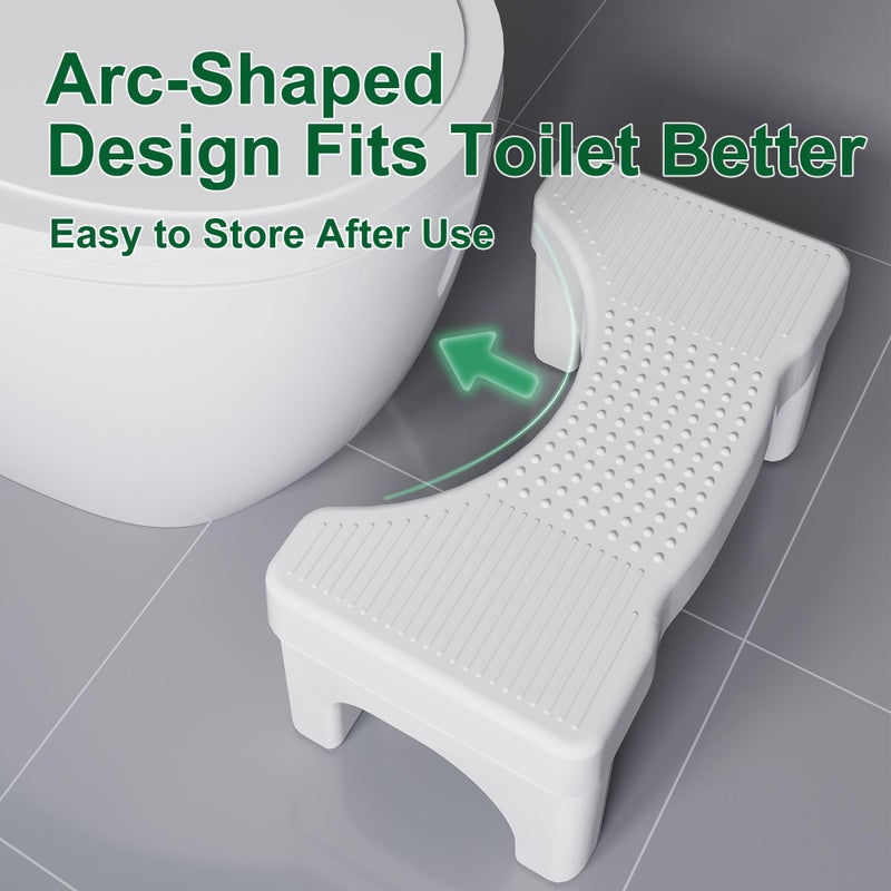 Kzeirm Toilet Stool Poop Stool for Squatting Posture, Portable Plastic Potty Stool for Adults & Kids, Non-Slip Bathroom Step with Patented Design, Ergonomic Toilet Stool Squat Adult - Image 4