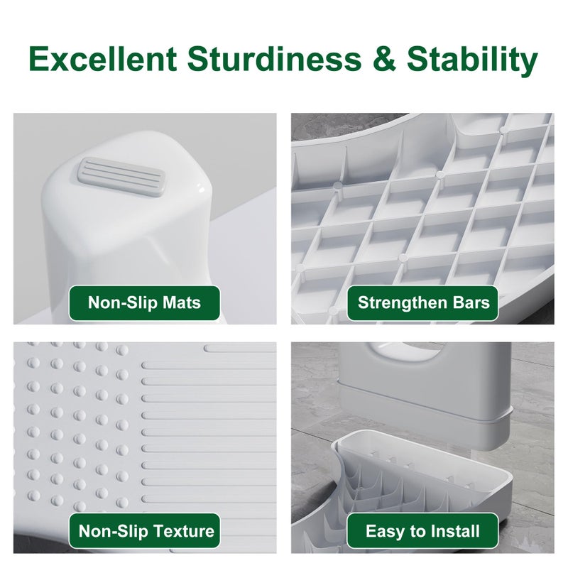 Kzeirm Toilet Stool Poop Stool for Squatting Posture, Portable Plastic Potty Stool for Adults & Kids, Non-Slip Bathroom Step with Patented Design, Ergonomic Toilet Stool Squat Adult - Image 5