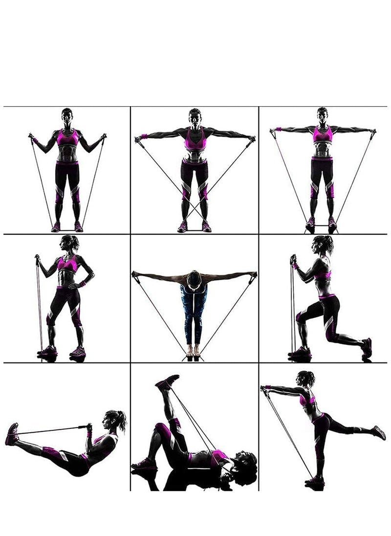 Pull String For Fitness And Aerobics With Door Anchor 50-55 LB, Purple