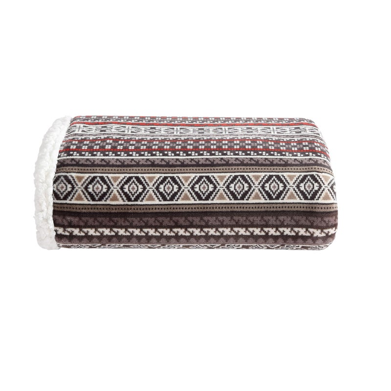 Eddie Bauer - Throw Blanket, Brushed Fleece & Plush Sherpa Soft Bedding, Blanket for Couch & Bed (Sycamore Red, 50" x 60") - Image 1