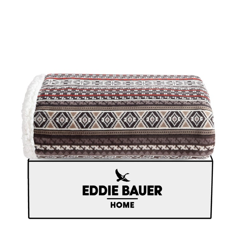 Eddie Bauer - Throw Blanket, Brushed Fleece & Plush Sherpa Soft Bedding, Blanket for Couch & Bed (Sycamore Red, 50" x 60") - Image 4