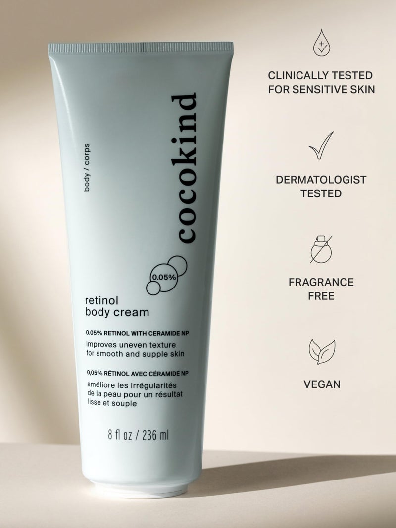 Cocokind Retinol Body Cream, Youthful Body Skin Treatment, All Skin Types including Sensitive Skin, Fragrance Free, Cruelty Free, Vegan, 8 fl oz - Image 2