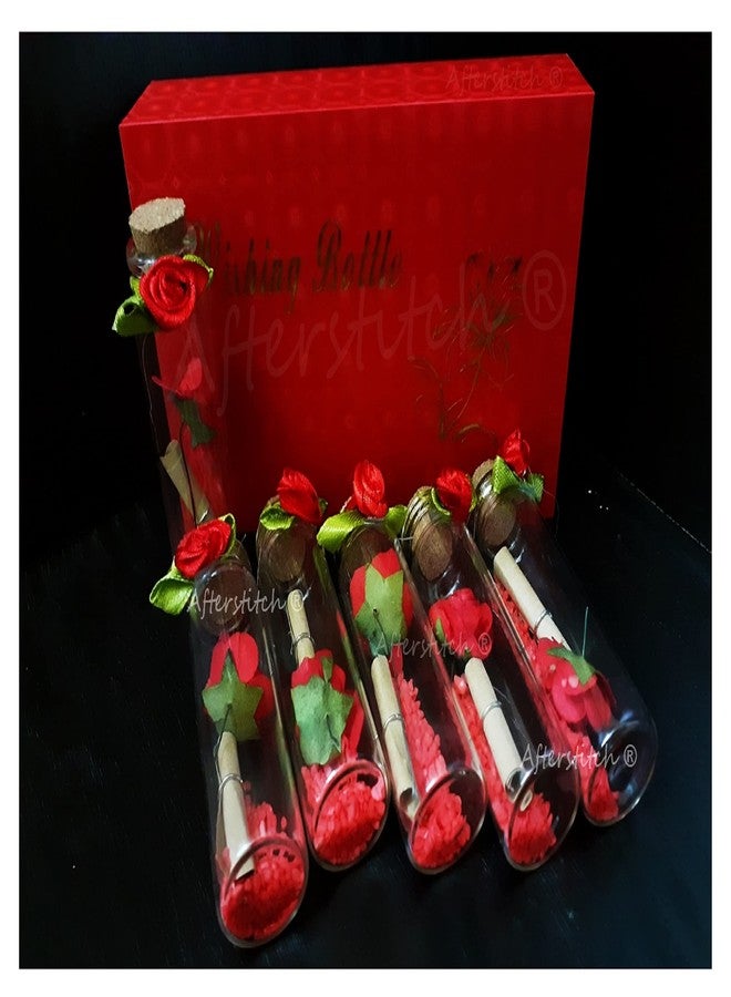 AFTERSTITCH Valentine Gifts for Girlfriend Message Bottle Set of 6 in Wooden Box (Set of 6) - Image 4