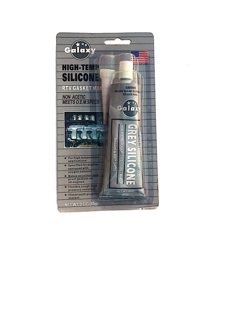 Galaxy Galaxy High Temperature 650F (343C) Silicone RTV Gasket Maker 85g Grey  - Image 2