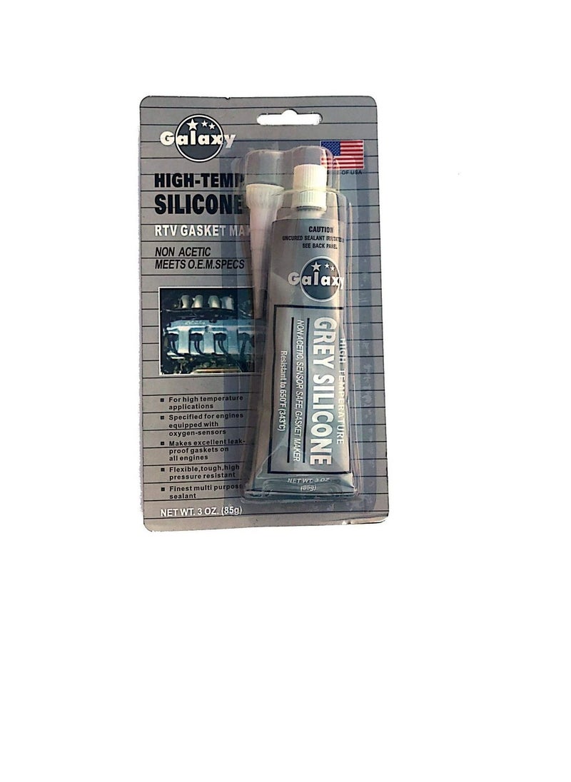 Galaxy Galaxy High Temperature 650F (343C) Silicone RTV Gasket Maker 85g Grey  - Image 3