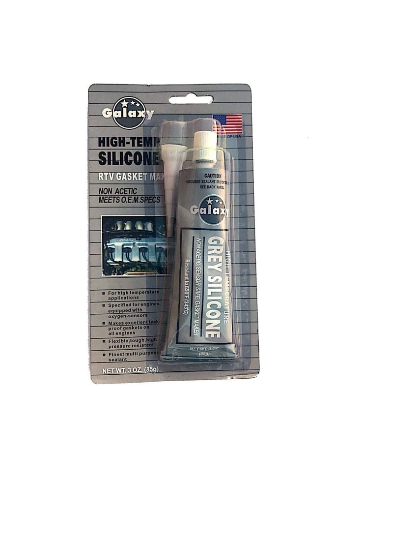 Galaxy Galaxy High Temperature 650F (343C) Silicone RTV Gasket Maker 85g Grey  - Image 1