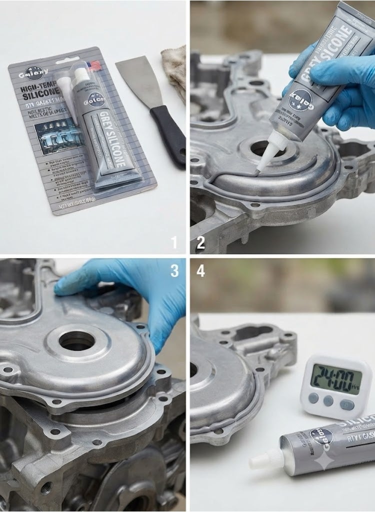 Galaxy High Temperature 650F (343C) Silicone RTV Gasket Maker 85g Grey - Image 2