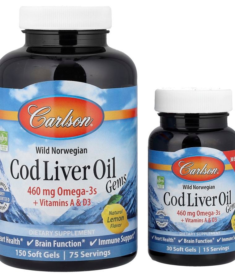Wild Norwegian Cod Liver Oil Gems Lemon 150 + 30 Soft Gels