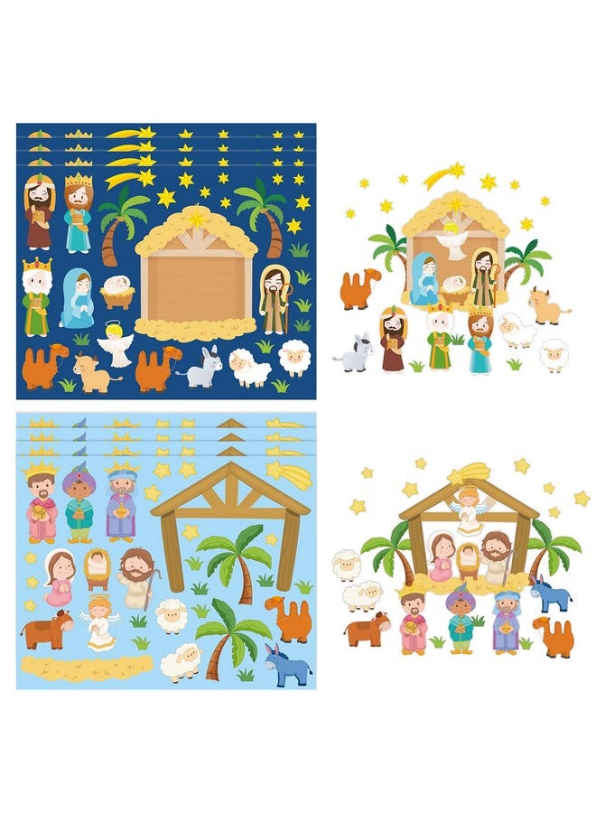Haooryx Christmas Jesus Nativity Bible Stickers - 50 Sheet God Birth Mix and Match Stickers for Nativity Scene Kids Christmas Holiday Church Theme Party Game Gift Sunday School DIY Craft Supplies - Image 1