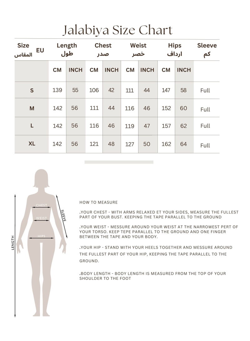 اكسا جلابية كريستال لامعة بتفاصيل كريستال منقوشة تركواز - Image 5