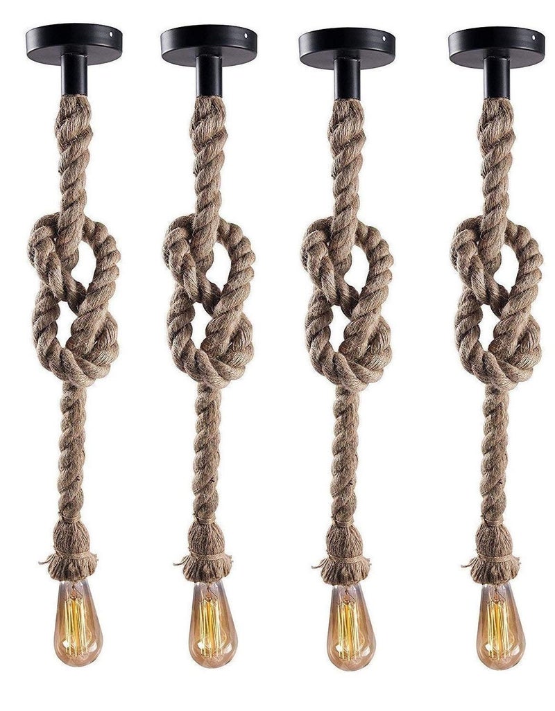 Improvhome Nation Rope Hanging Pendant Lamp, 40 Watts (Brown) - Image 1
