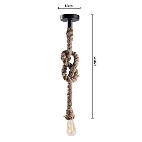 Improvhome Nation Rope Hanging Pendant Lamp, 40 Watts (Brown) - Image 2