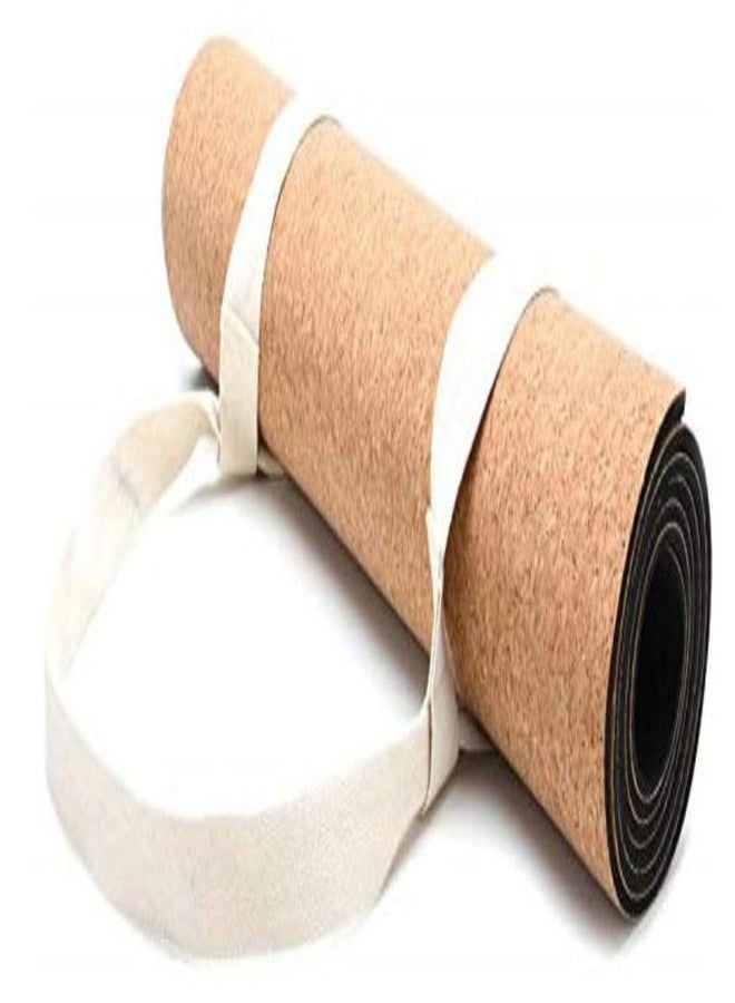 BM Anti-Slip/Anti-Microbial Surface, Durable, Lightweight, Reversible, Easy to Clean Premium European Cork Material Yoga Mat with a Sling (Brown, h 072 inch X w 024 inch X d 005 mm) - Image 2