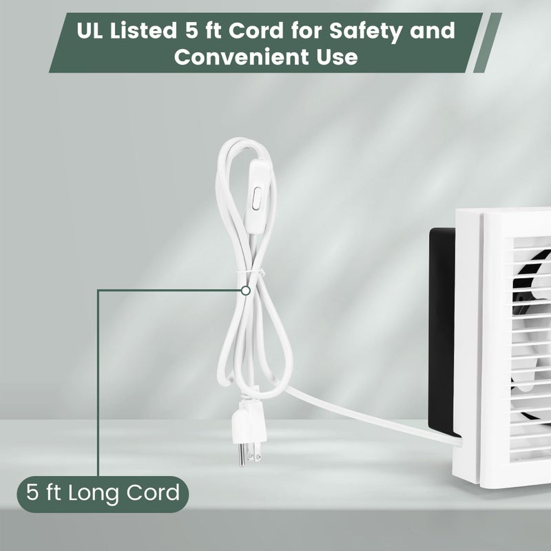 Fanspex 6" Shutter Exhaust Fan, 258CFM Window or Wall Mount Ventilation Fan for Greenhouse, Attic, Garage, Bathroom, Kitchen - Image 4