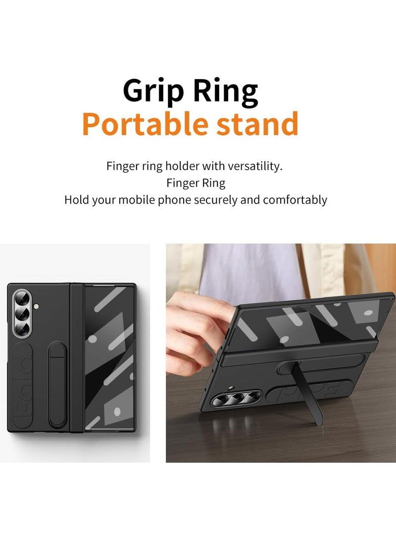 general Case for Samsung Galaxy Z Fold 7 5G Built-in Screen Protector Elastic Silicone Wrist Strap Case with Stand Hinge Protection Shockproof Case - Image 4