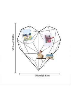 PIKIFY PIKIFY Metal HeartShaped Photo Grid Frame for Wall 19 19INCH Clip Holder Frame Black  - Image 3