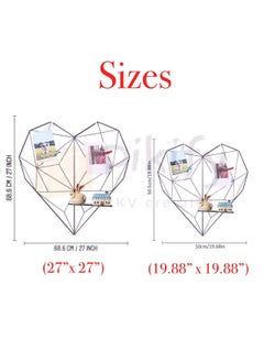 PIKIFY PIKIFY Metal HeartShaped Photo Grid Frame for Wall 19 19INCH Clip Holder Frame Black  - Image 5