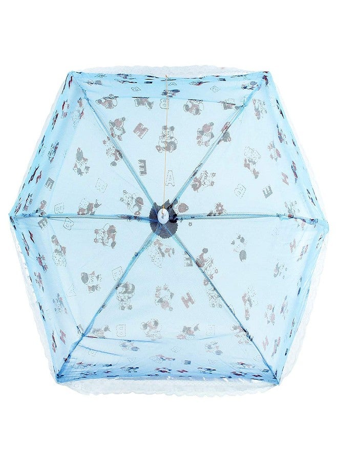 YEEBAY Foldable Umbrella Full Cover Insect & Fly Protector Mosquito Net for New Born Infants Baby Kids (Blue) - Image 2