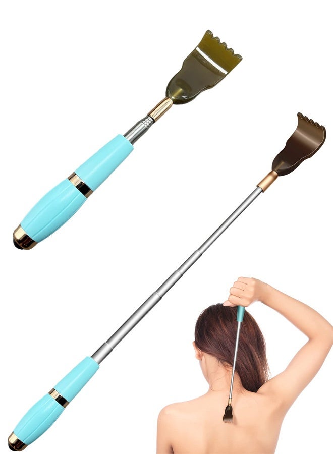 Back Scratcher, Extendable Back Scratchers Portable Handheld Massage Stick Hand Massager Tool Telescoping Scratcher Eliminating Back Itching for Women Men Adults (Blue) - Image 1