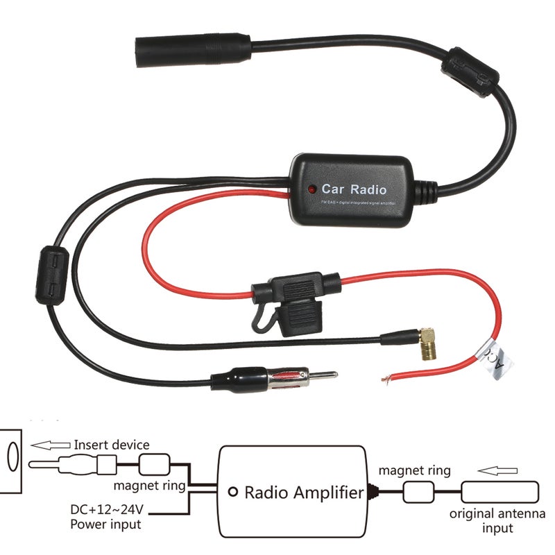 Car FM DAB Radio Signal Amplifier Antenna Signal Booster 88-108MHz 170-240MHz - Image 5