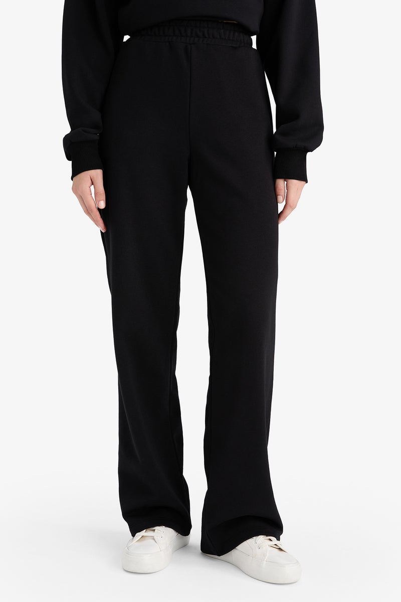 DeFacto Black Woman Straight Fit Basic High Waist Sweatpants Casual - Image 4