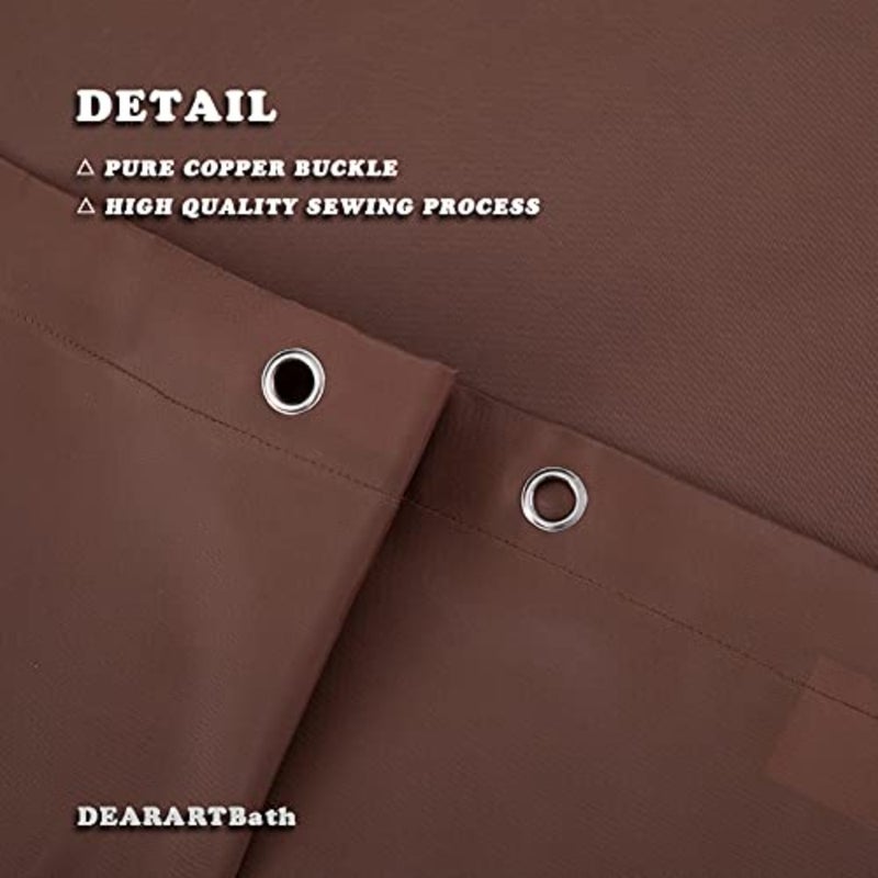 baihuoBrown Coffee Shower Curtain Quick Dry, 180cm × 180cm Cloth Shower Curtain with Grommet and Hooks, 100% Waterproof Washable, Easy Clean Easy Clear - Image 4