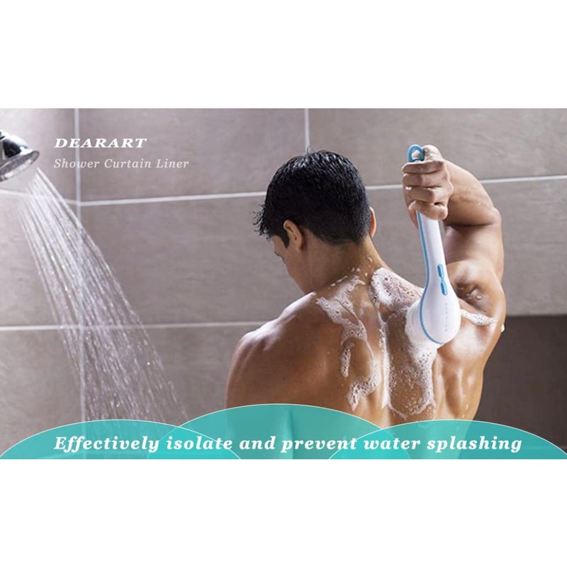 baihuoBrown Coffee Shower Curtain Quick Dry, 180cm × 180cm Cloth Shower Curtain with Grommet and Hooks, 100% Waterproof Washable, Easy Clean Easy Clear - Image 5