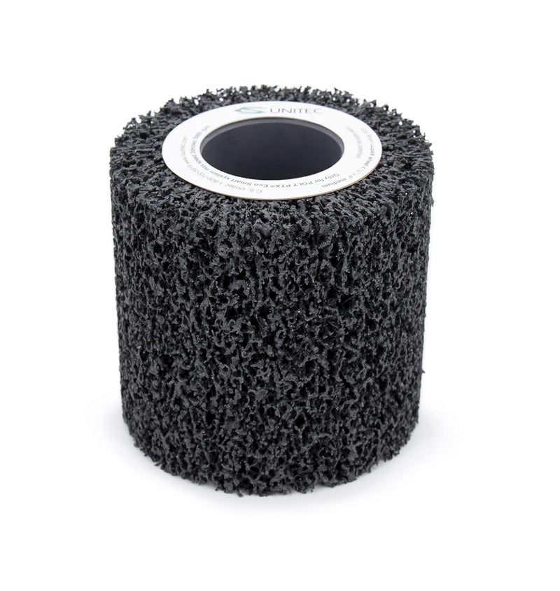 CS Unitec C.S. Unitec 47511 PTX Clean Wheel, Medium Grit, Black, 4" Diameter x 4" Wide - Image 1