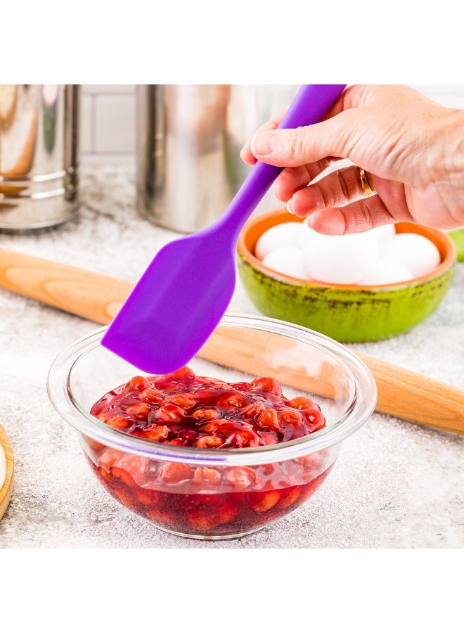 Restaurantware 10.6 Inch x 2.2 Inch Silicone Spatula, 1 Flat Flexible Spatula - Dishwasher-Safe, Withstands Heat Up To 570F, Purple Silicone Mixing Spatula, For Baking, Mixing, Stirring,  - Image 3
