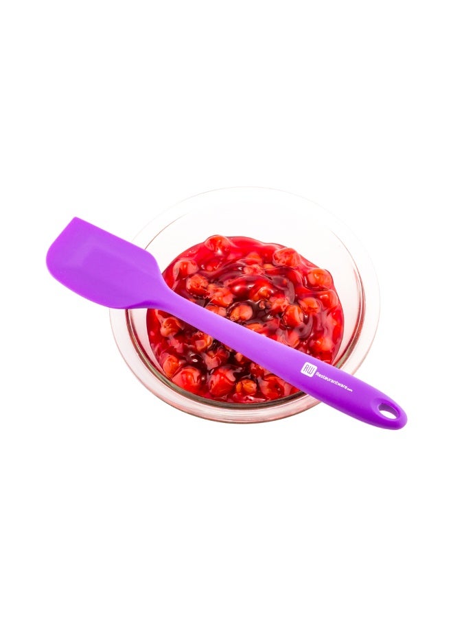 Restaurantware 10.6 Inch x 2.2 Inch Silicone Spatula, 1 Flat Flexible Spatula - Dishwasher-Safe, Withstands Heat Up To 570F, Purple Silicone Mixing Spatula, For Baking, Mixing, Stirring,  - Image 2