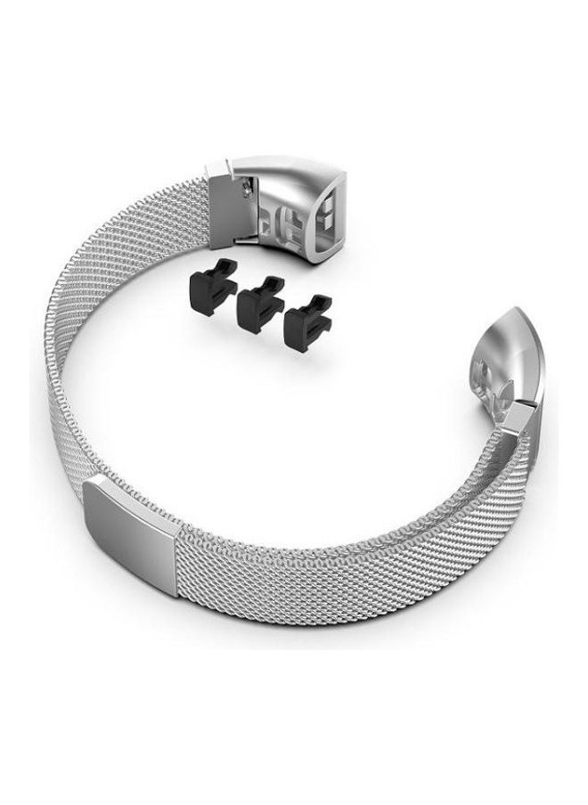 NIBEMINENT - For Huawei Band 3 And 4 Pro Milanese Strap Silver - Image 1