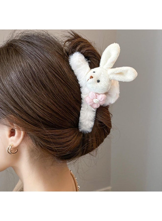 4 قطع من مشابك الشعر الكبيرة، مقاس 4.33 بوصة، على شكل دب قطيفة رقيق، مشبك شعر على شكل زهرة، مشبك فك، للنساء والفتيات، دبابيس شعر نصف كعكة، لإكسسوارات الشعر الكثيفة والرقيقة والمجعدة (4 قطع). - Image 3