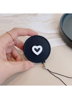 Color Picture Suitable For Fujifilm Instax Mini Evo Special Silicone Lens Cover Camera Protective Cover-Color:Black Cover-black And White Heart