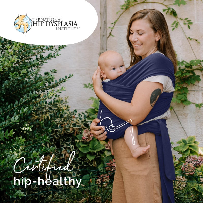 بوبا Boba Baby Wrap Carrier - Original Baby Carrier Wrap, Baby Sling for Newborns - Baby Wearing Essentials - Newborn Wrap Swaddle Holder, Newborn to Toddler Infant Baby Sling, 7-35 lbs (Navy Blue) - Image 3