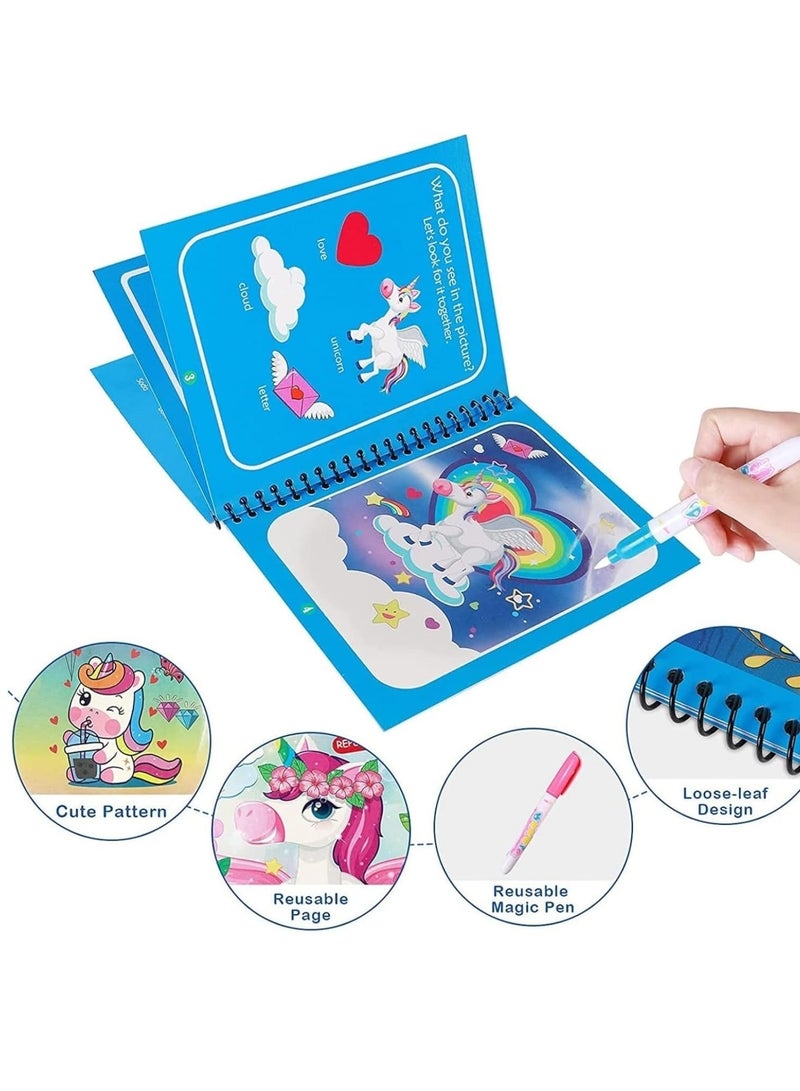 LIMOS Magic Water Colouring Book for Kids – Reusable Water Drawing Pad with Magic Pen – Early Education Doodle Painting Toy for Toddlers – Mess-Free Fun for Boys & Girls  - Image 2