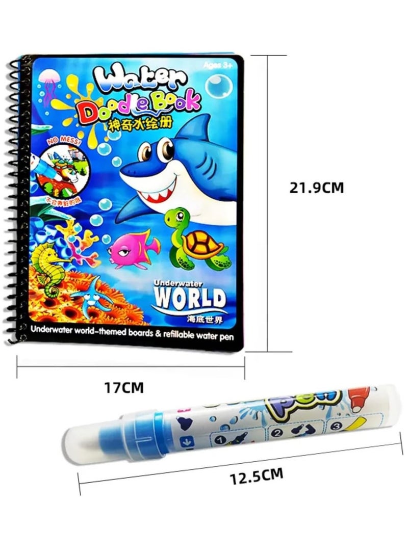 LIMOS Magic Water Colouring Book for Kids – Reusable Water Drawing Pad with Magic Pen – Early Education Doodle Painting Toy for Toddlers – Mess-Free Fun for Boys & Girls  - Image 5