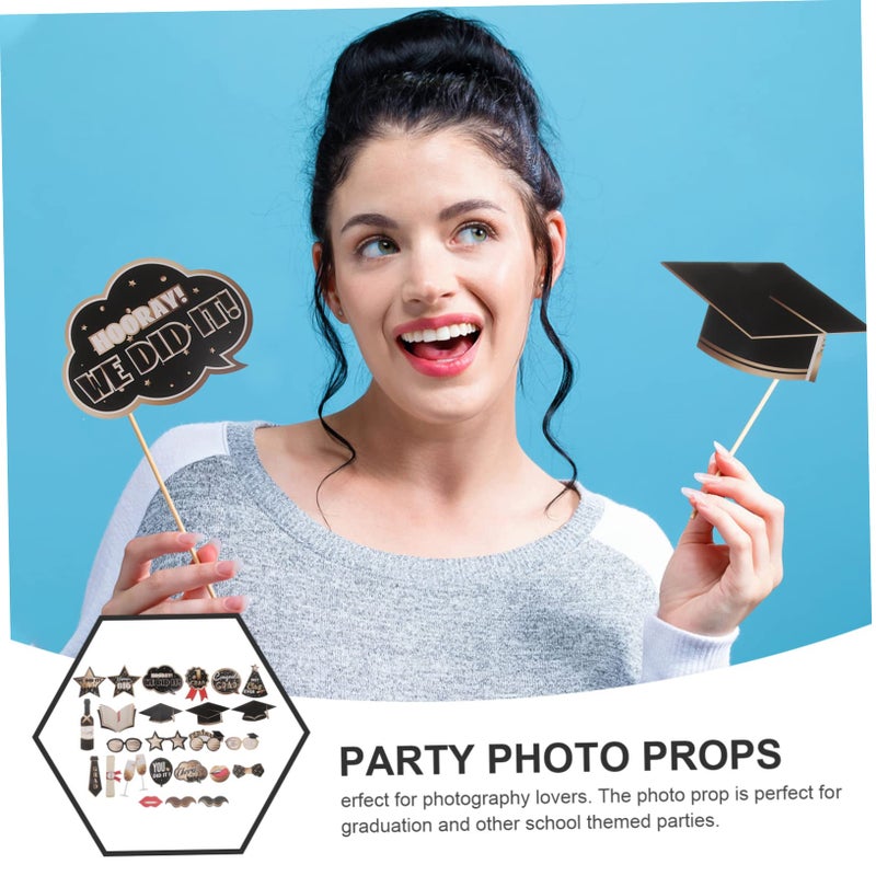 25 Pcs Graduation Party Photo Props Handheld Decorations For Ceremony Fun Supplies - Image 4