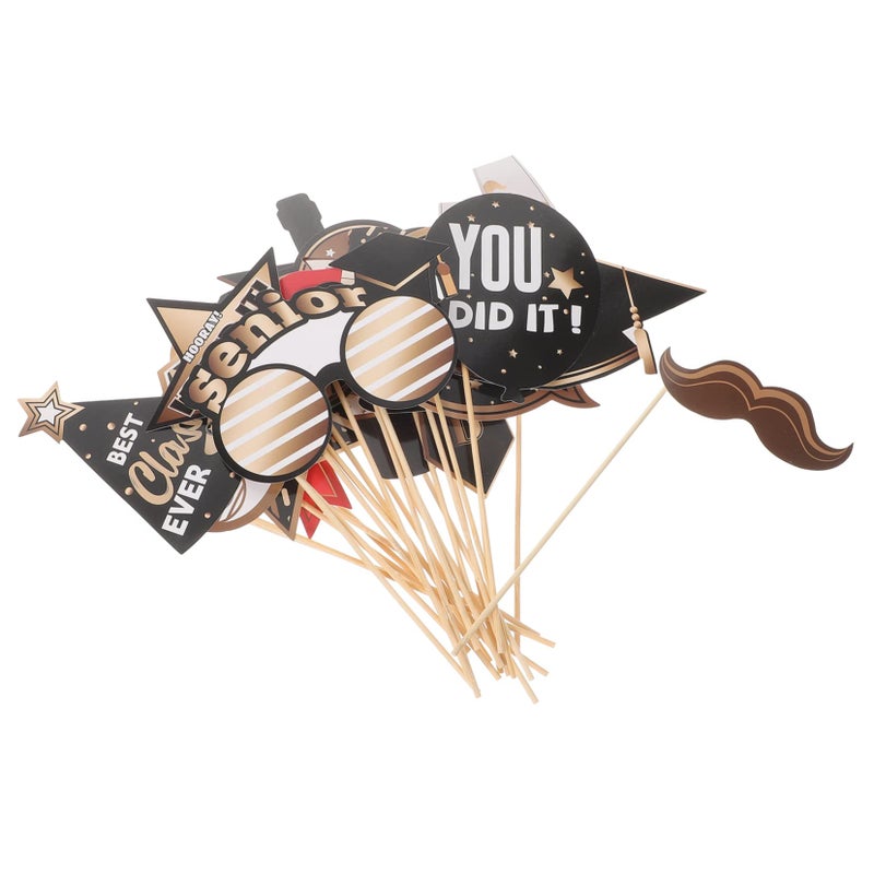 25 Pcs Graduation Party Photo Props Handheld Decorations For Ceremony Fun Supplies - Image 2