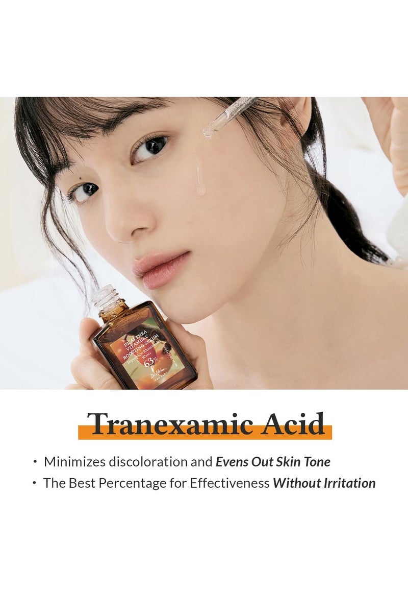 دي آر.ألثيا فيتامين سي تعزيز المصل. مصل الوجه اليومي مع حمض ترانكساميك لجميع أنواع الجلد. يساعد على إزالة البقع الداكنة ونغمة الجلد غير المتساوية. العناية بالبشرة النباتية الكورية (فيتامين سي تعزيز تجديد) - Image 4