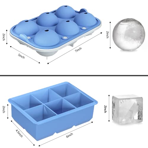 ROTTAY Ice Cube Trays (Set of 2), Sphere Ice Ball Maker with Lid & Large Square Ice Cube Maker for Whiskey, Cocktails and Homemade, Keep Drinks Chilled - Image 5