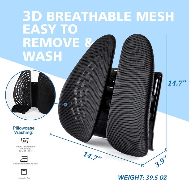 BLURISM Lower Back Pain Orthopedic Backrest Pillow Posture Memory Foam Back Rest Lumbar Support Cushion Sciatica, Disc Pain Relief - Ideal for Home, Office/Desk Chair, Travel - Image 5