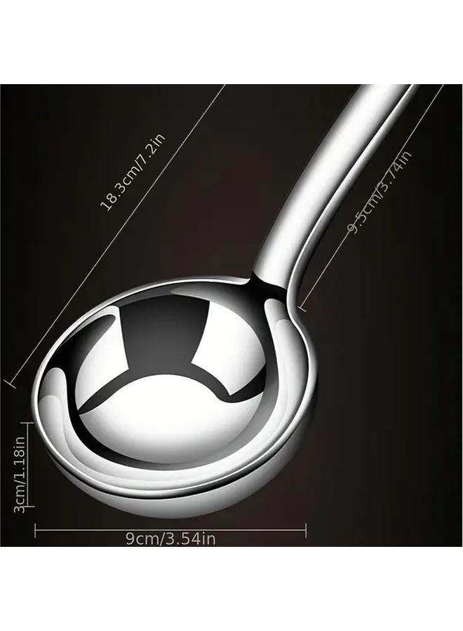 Large Round Spoon Stainless Steel Multi Functional Soup Ladle Ergonomic Handle - Image 2