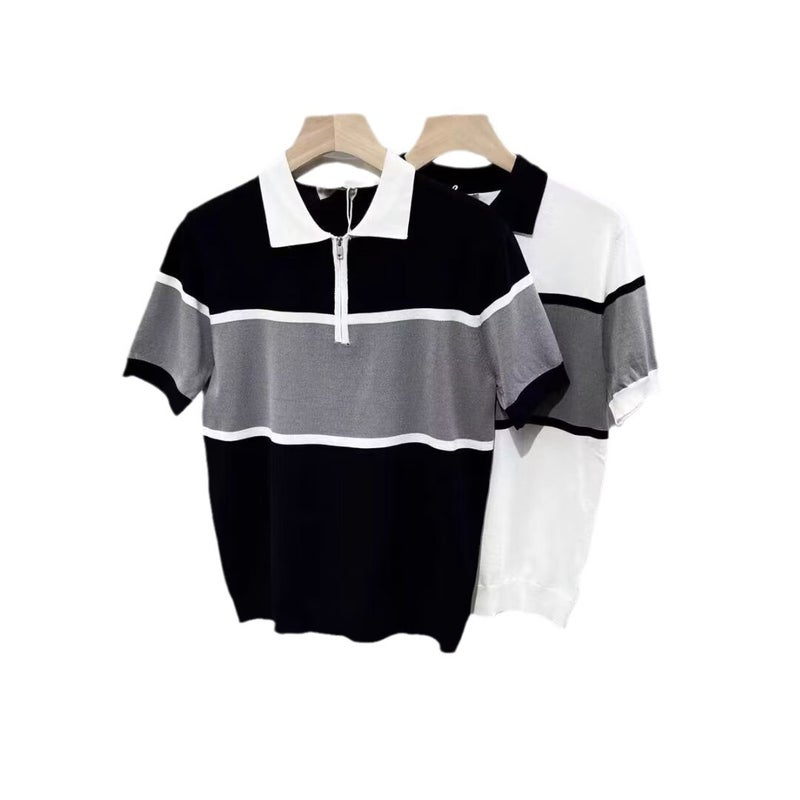 Slim Fit Summer Polo Shirt for Men 2024 Black