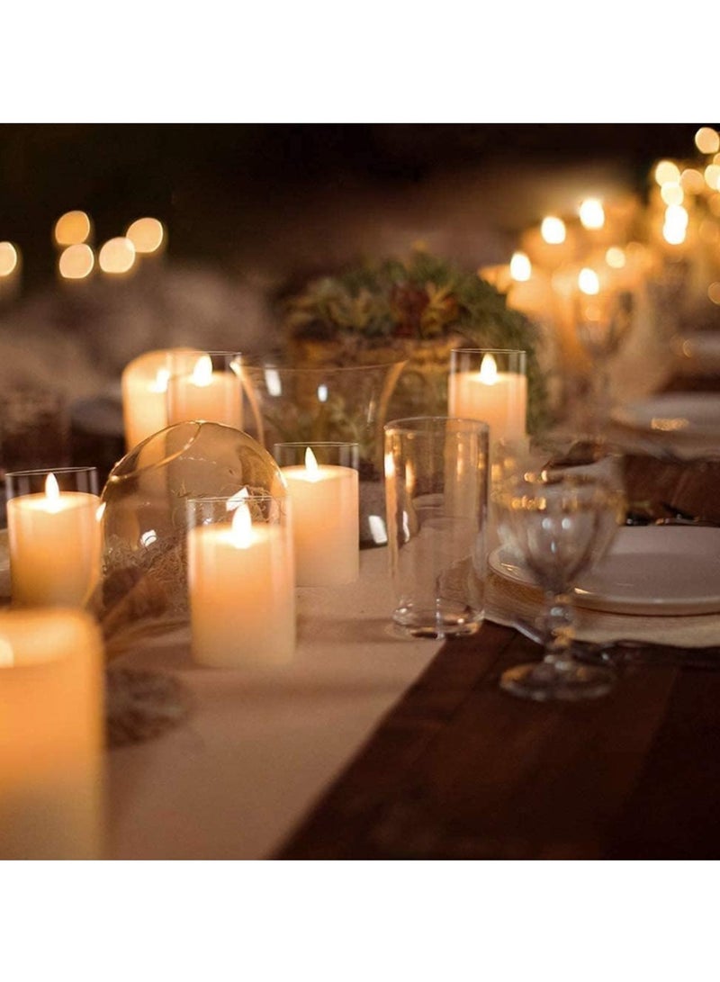Set of 3 Glass Flameless LED Candles with Remote & Timer | Battery-Operated Flickering Pillar Candles | Safe, Realistic Glow for Home, Restaurant, Party, or Holiday Decor | Elegant Warm Ambience  - Image 5
