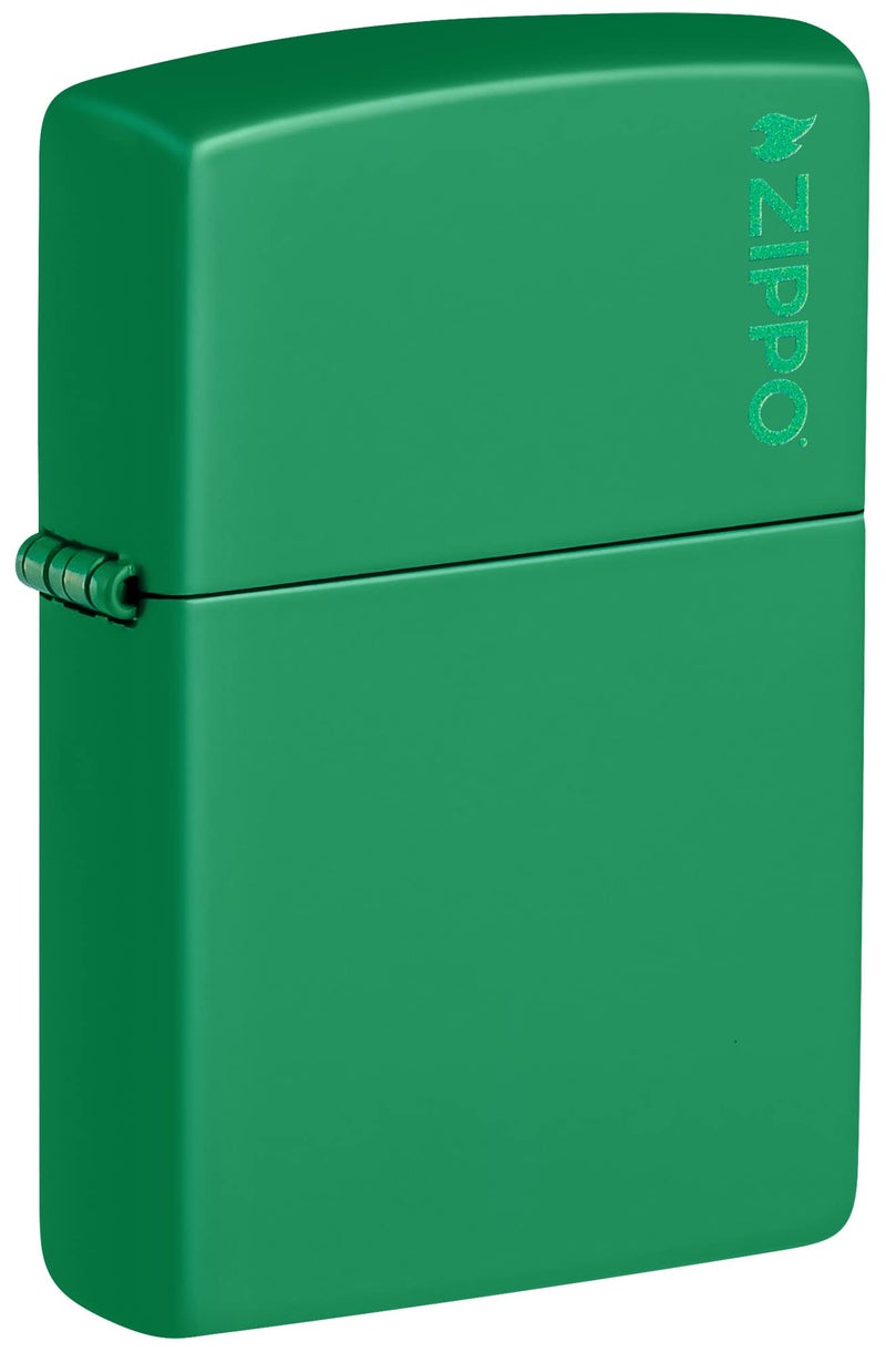 Zippo Grass Green Matte Zippo Logo Classic Pocket Lighter - Image 2