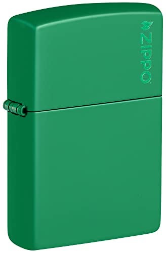 Zippo Grass Green Matte Zippo Logo Classic Pocket Lighter - Image 1