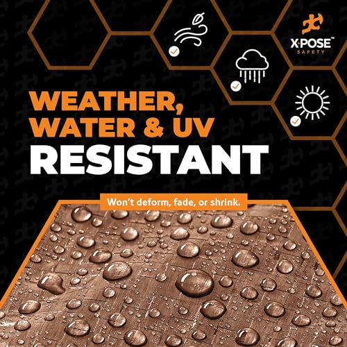 xpose safety Multipurpose Protective Cover Brown Poly Tarp 10' x 16' - Durable, Water Resistant, Weather Resistant - 5 Mil Thick Polyethylene - by Xpose Safety - Image 4