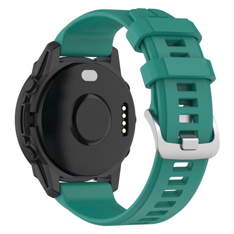 S-TOP For Garmin Forerunner 965 22mm Solid Color Silicone Watch Band(Green) - Image 2