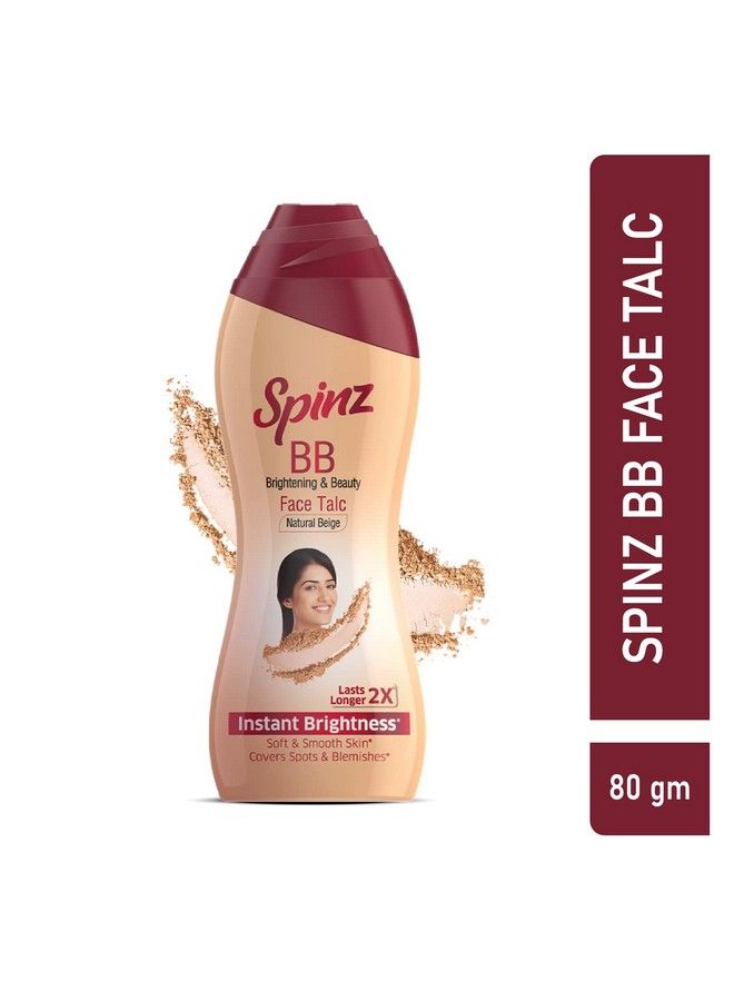 Spinz Bb Brightening & Beauty Face Talc For Instant Brightness That Lasts 2X Longer Covers Dark Spots And Blemishes Gives Soft And Smooth Skin (Natural Beige) 80 G Powder - Image 3